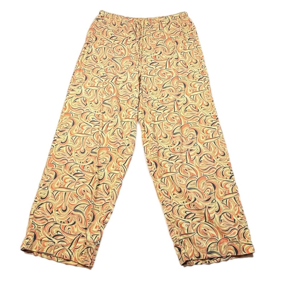 Old Navy  Women's Abstract Wide Leg Pants Size Medium Elastic Waist Pull On